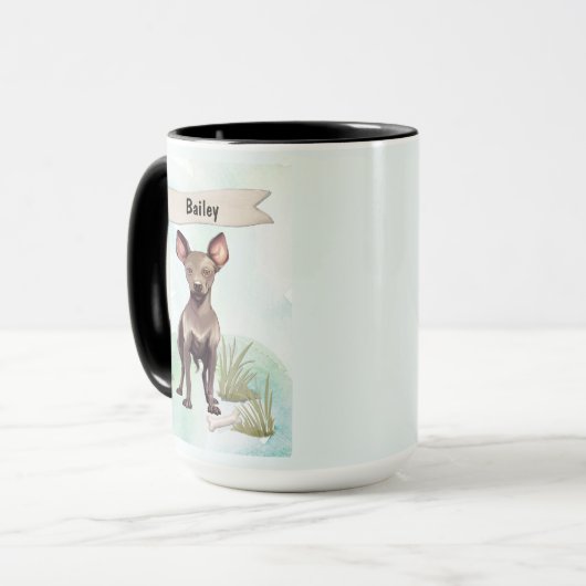 Xoloitzcuintli Watercolor Personalized Dog Mok (Voorkant links)