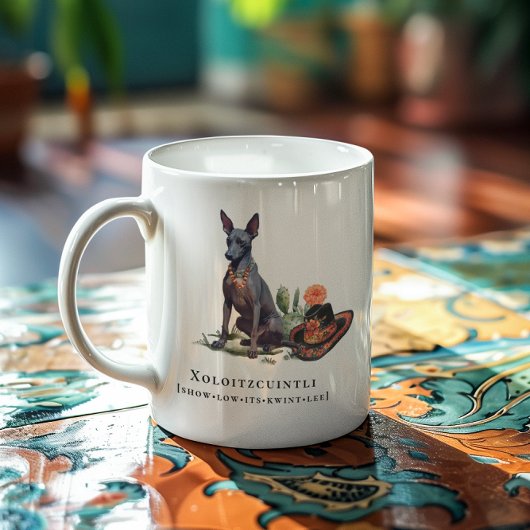 Xoloitzcuintli | Waterverf Mexicaanse haarloze hon Koffiemok