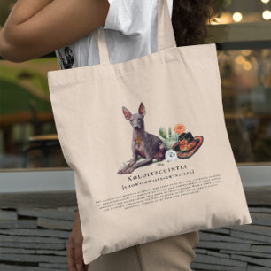 Xoloitzcuintli Waterverf Mexicaanse haarloze hon Tote Bag