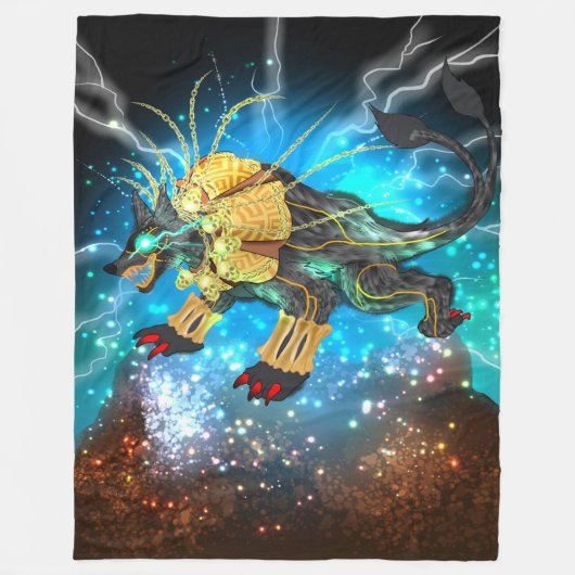 Xolotl de Aztec God Fleece Deken (Voorkant)