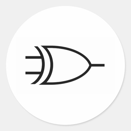 Xor Gate Ronde Sticker (Voorkant)