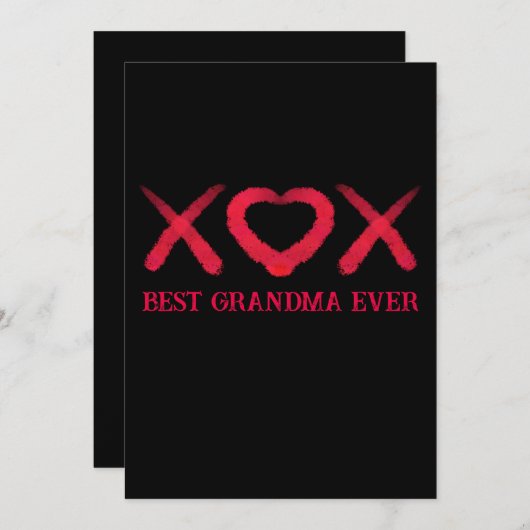 Xox, liefde, kussen, valentijn design, beste oma kaart (Voorkant / Achterkant)