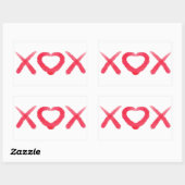 XOX, liefde, kussen, valentijn design Rechthoekige Sticker (Vel)