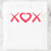 XOX, liefde, kussen, valentijn design Rechthoekige Sticker (Tas)
