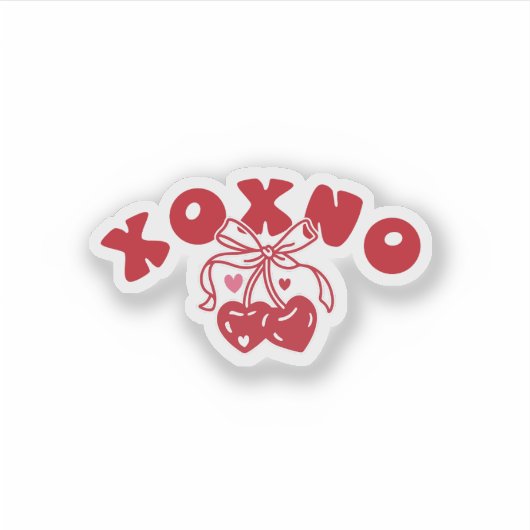 XOXNO Anti Valentine Coquette Heart Cherry Sticker (Voorkant)