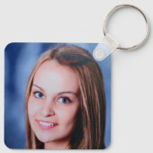 XOXO aangepaste tekst foto Schattige roze harten Sleutelhanger (Achterkant)