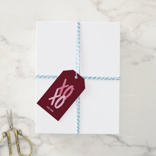 XOXO Aangepaste Valentijnsdag Cadeaulabel (Met Touw)