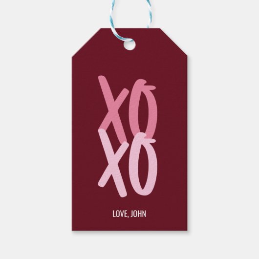 XOXO Aangepaste Valentijnsdag Cadeaulabel (Voorkant)