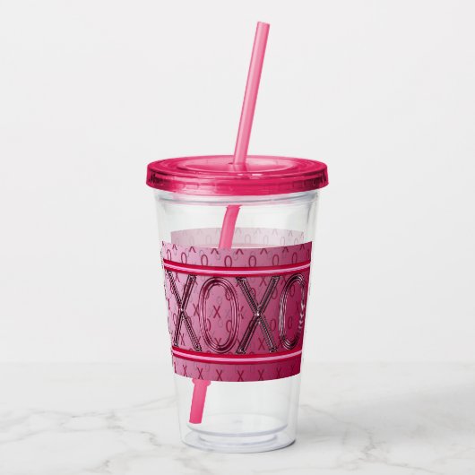 XOXO-acryltrommel Acryl Drinkbeker (Achterkant)