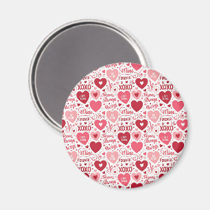 XOXO & Altijd van Mij Roze Rood Magneet