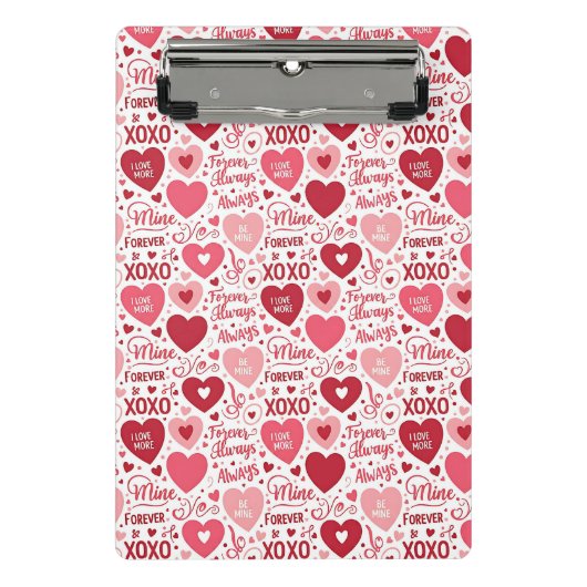 XOXO & Altijd van Mij Roze Rood Mini Klembord (Voorkant)