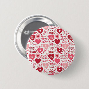 XOXO & Altijd van Mij Roze Rood Ronde Button 5,7 Cm