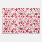 XOXO & Altijd van Mij Roze & Rood Theedoek (Horizontaal)