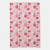 XOXO & Altijd van Mij Roze & Rood Theedoek (Verticaal)