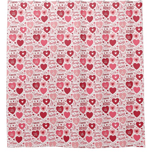 XOXO & Always Be Mine  Douchegordijn (Voorkant)