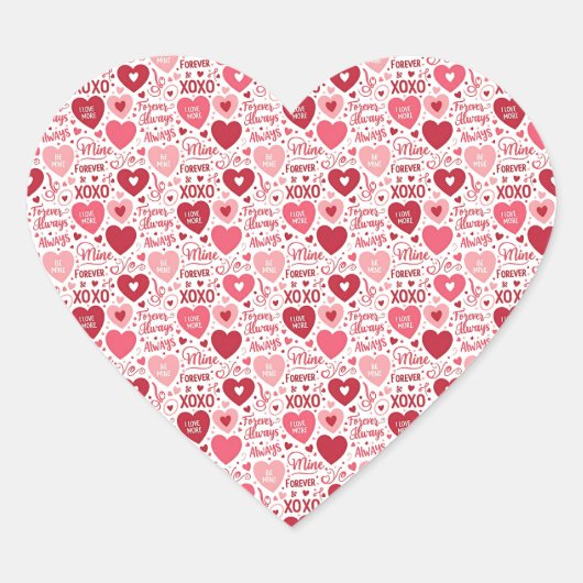 XOXO & Always Be Mine  Hart Sticker (Voorkant)