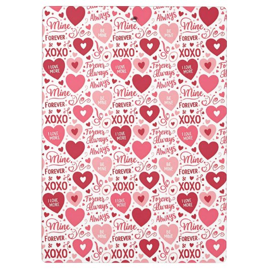 XOXO & Always Be Mine Pink Red Klembord (Achterkant)