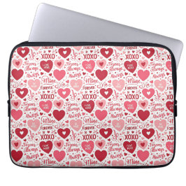 XOXO & Always Be Mine Pink Red Laptop Sleeve