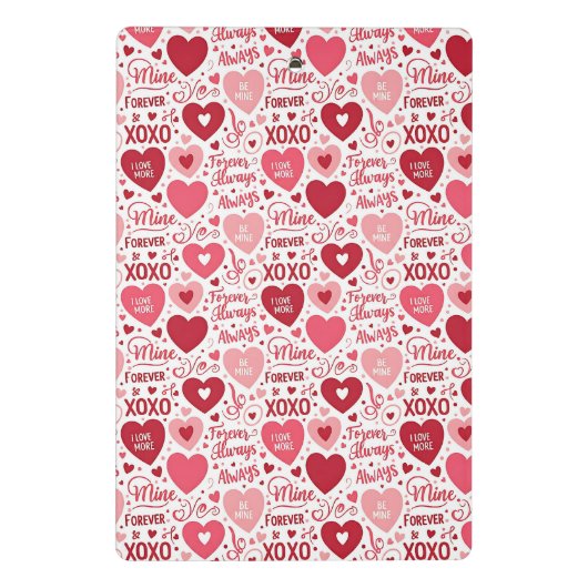 XOXO & Always Be Mine Pink Red Mini Klembord (Achterkant)