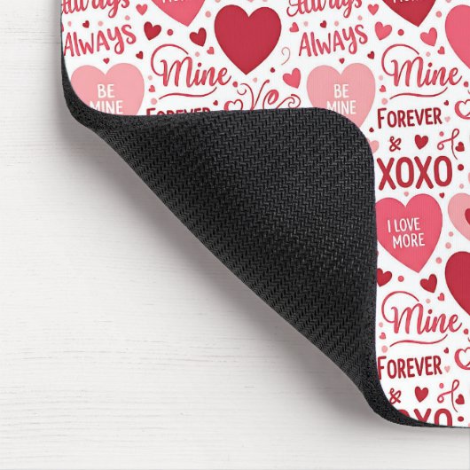 XOXO & Always Be Mine Pink Red Muismat (Hoek)