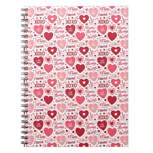 XOXO & Always Be Mine Pink Red Notitieboek (Voorkant)