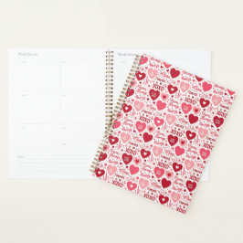 XOXO & Always Be Mine Pink Red Planner