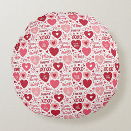 XOXO & Always Be Mine Valentine  Rond Kussen