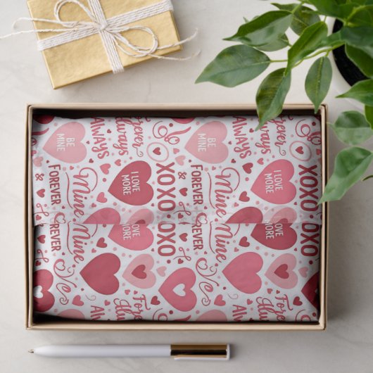 XOXO & Always Be Mine Valentine  Tissuepapier (Geschenk)