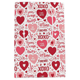 XOXO & Always Be Mine Valentine Wrapping Paper Medium Cadeauzakje
