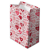 XOXO & Always Be Mine Valentine Wrapping Paper Medium Cadeauzakje (Achterkant Gekanteld)