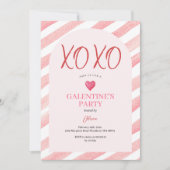 XOXO Arch Roze Galentine's Day Dinner Valentijn Kaart (Voorkant)