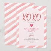 XOXO Arch Roze Galentine's Day Dinner Valentijn Kaart (Voorkant / Achterkant)