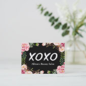 XOXO Beauty SPA Salon Elegant Floral Wrapping Visitekaartje (Staand voorkant)