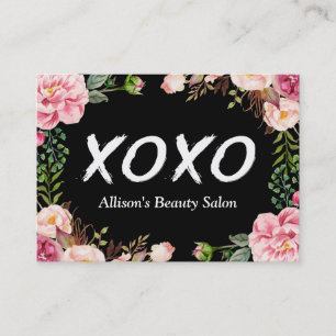 XOXO Beauty SPA Salon Elegant Floral Wrapping Visitekaartje