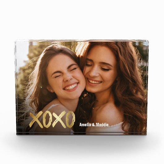 XOXO Best Friends Gold Script BFF Fotoblokken (Voorkant)