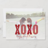 XOXO Best Friends Photo with Custom Message Feestdagenkaart (Voorkant)