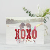 XOXO Best Friends Photo with Custom Message Feestdagenkaart (Staand voorkant)