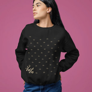 XOXO Black Hot Gold Typografie Cute Trui
