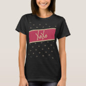 XOXO Black Hot Pink Gold Cute Typografie T-shirt (Voorkant)