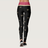 XOXO Black Hot Pink Gold Typografie Cute Leggings (Achterkant)