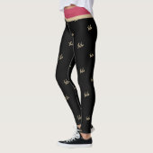 XOXO Black Hot Pink Gold Typografie Cute Leggings (Links)