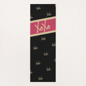XOXO Black Hot Pink Gold Typografie Cute Yogamat (Achterkant)