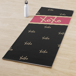 XOXO Black Hot Pink Gold Typografie Cute Yogamat