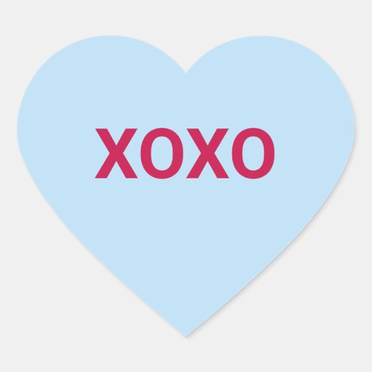 XOXO blauw schattig leuk Valentijnsdag gesprek Hart Sticker (Voorkant)