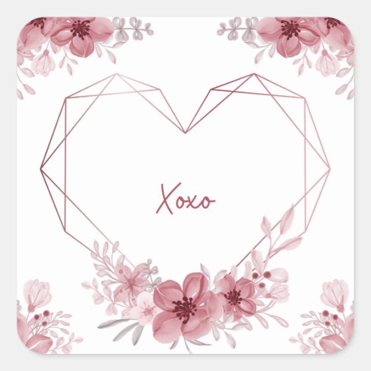 xoxo bloemen sticker (Voorkant)