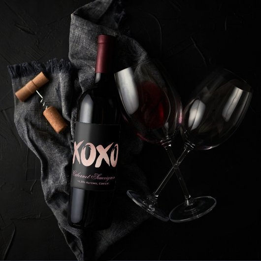 XOXO Blush Pink | Aangepaste kleuter voor Chic-pen Wijn Etiket