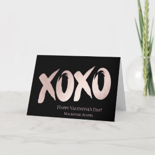 XOXO Blush Pink Chic-Valentijnsdag penseelstreek Feestdagen Kaart
