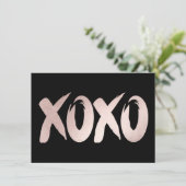 XOXO Blush Pink | Chic-Valentijnsdag penseelstreek Kaart (Staand voorkant)