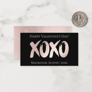 XOXO Blush Pink   Chic-Valentijnsdag penseelstreek Notitiekaartje