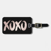 XOXO Blush Pink | Hand Letterig penseelscript Bagagelabel (Voorkant horizontaal)